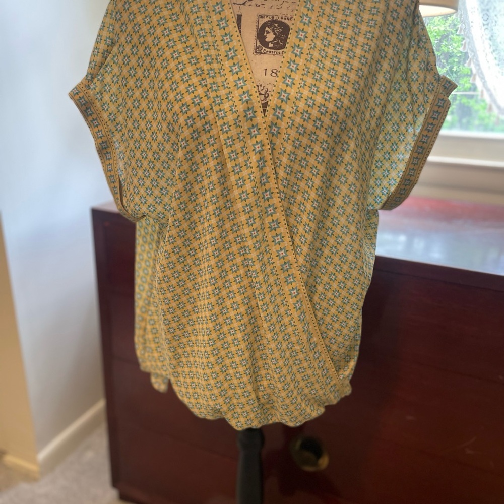 Max Studio Draped Front Blouse in Yellow 💛